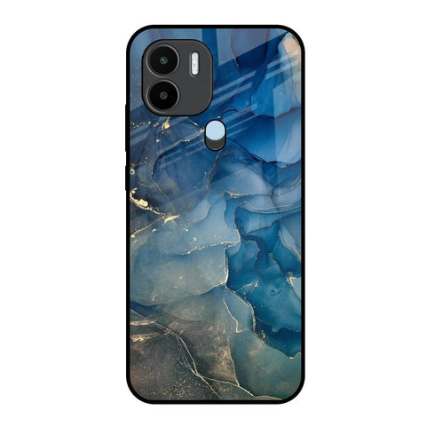 Blue Cool Marble Redmi A1 Plus Glass Back Cover Online