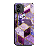 Purple Rhombus Marble Redmi A1 Plus Glass Back Cover Online