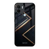 Sleek Golden & Navy Redmi A1 Plus Glass Back Cover Online