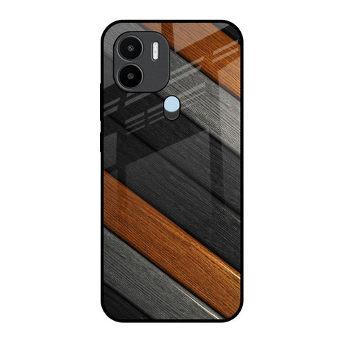 Tri Color Wood Redmi A1 Plus Glass Back Cover Online