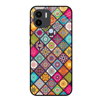 Multicolor Mandala Redmi A1 Plus Glass Back Cover Online