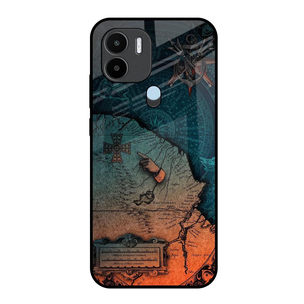 Geographical Map Redmi A1 Plus Glass Back Cover Online