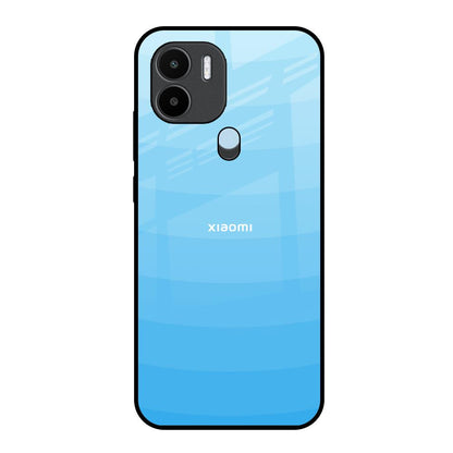 Wavy Blue Pattern Redmi A1 Plus Glass Back Cover Online