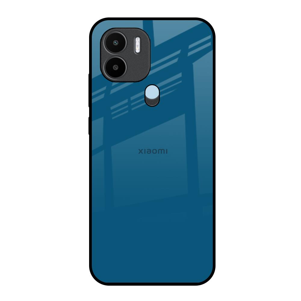 Cobalt Blue Redmi A1 Plus Glass Back Cover Online