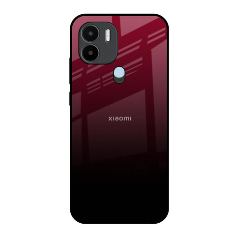 Wine Red Redmi A1 Plus Glass Back Cover Online