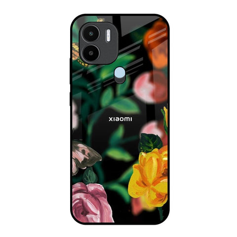 Flowers & Butterfly Redmi A1 Plus Glass Back Cover Online