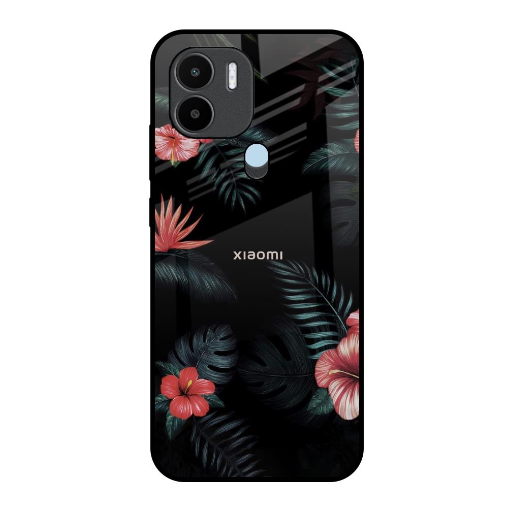 Tropical Art Flower Redmi A1 Plus Glass Back Cover Online