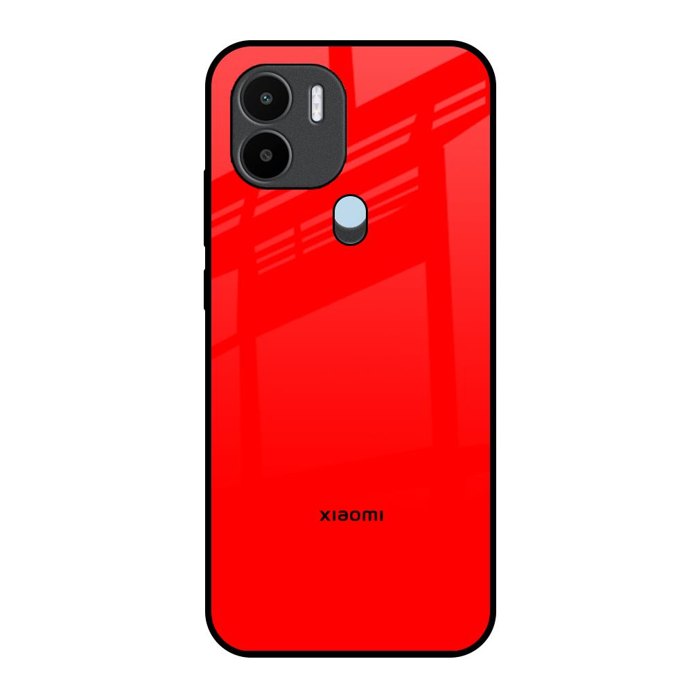 Blood Red Redmi A1 Plus Glass Back Cover Online