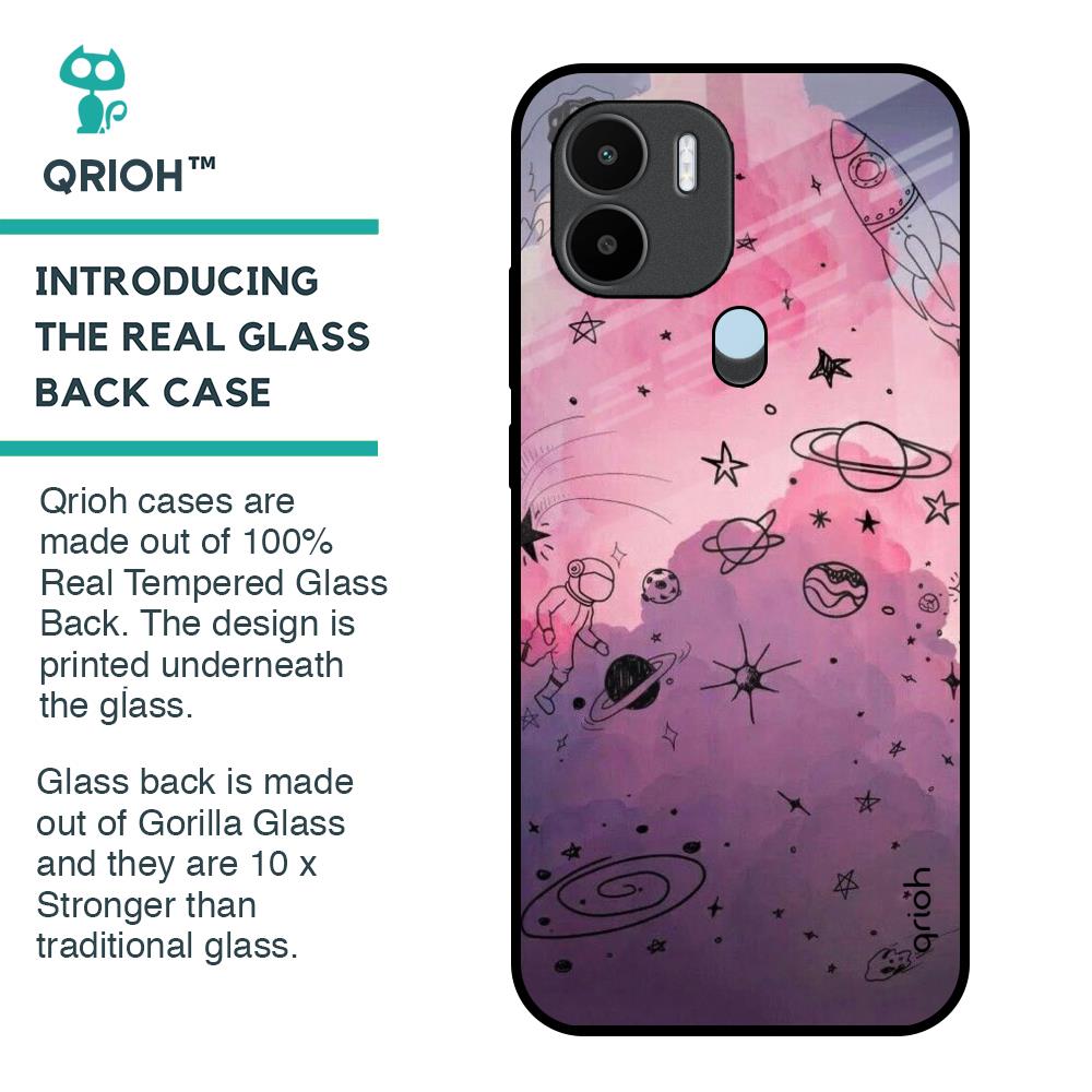 Space Doodles Glass Case for Redmi A1 Plus