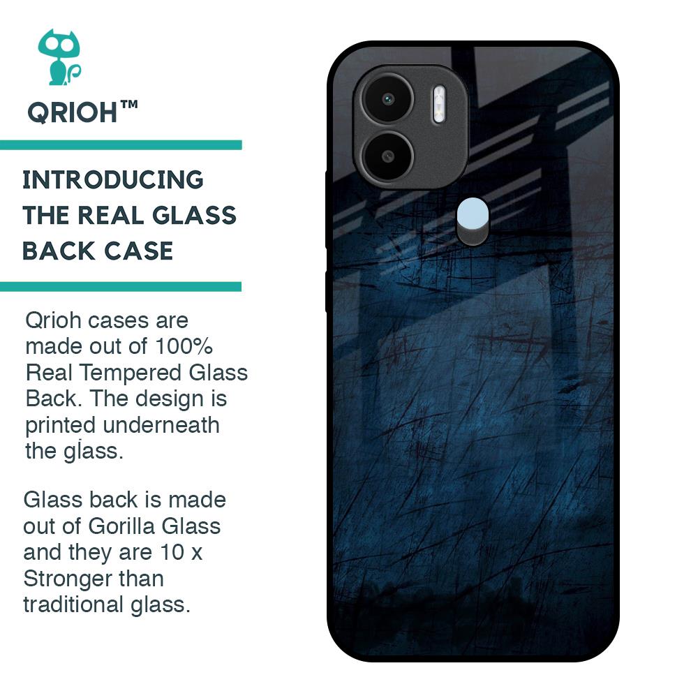 Dark Blue Grunge Glass Case for Redmi A1 Plus