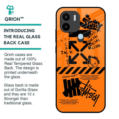 Anti Social Club Glass Case for Redmi A1 Plus