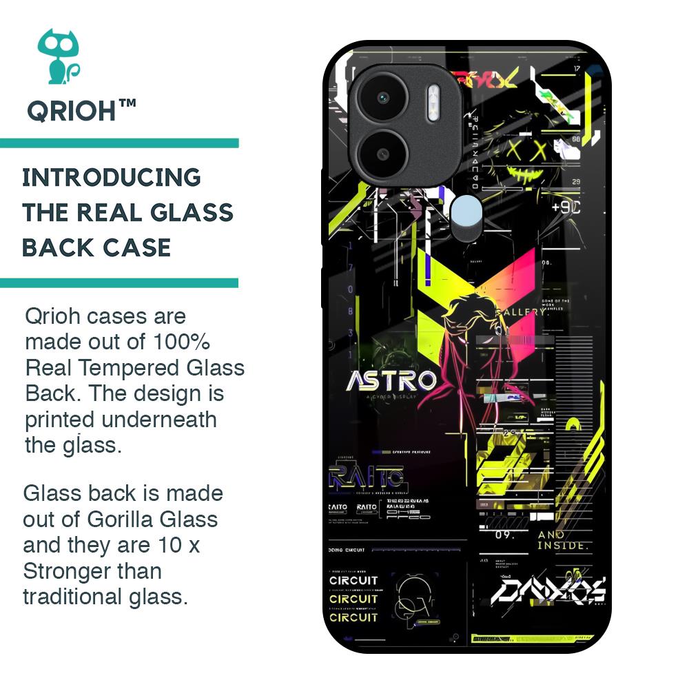 Astro Glitch Glass Case for Redmi A1 Plus