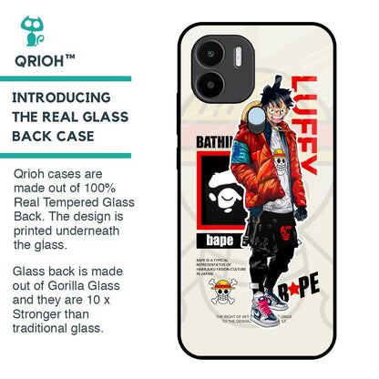 Bape Luffy Glass Case for Redmi A1 Plus