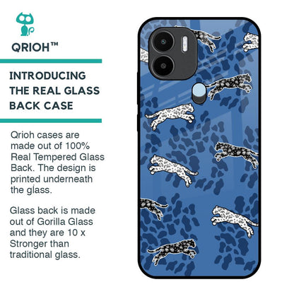 Blue Cheetah Glass Case for Redmi A1 Plus