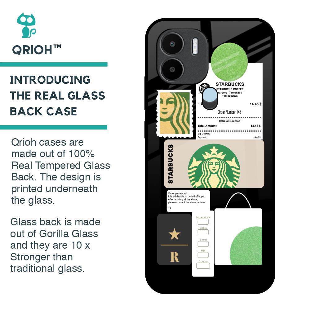 Coffee Latte Glass Case for Redmi A1 Plus