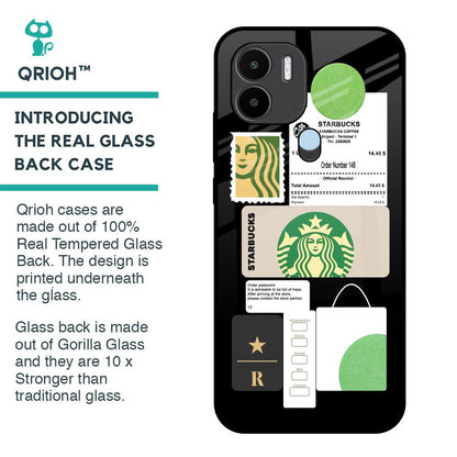 Coffee Latte Glass Case for Redmi A1 Plus