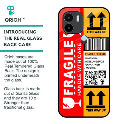 Handle With Care Glass Case for Redmi A1 Plus