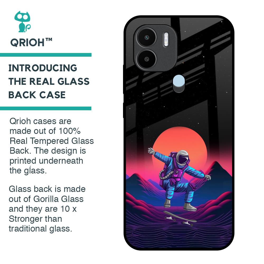 Retro Astronaut Glass Case for Redmi A1 Plus