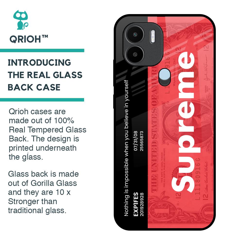 Supreme Ticket Glass Case for Redmi A1 Plus