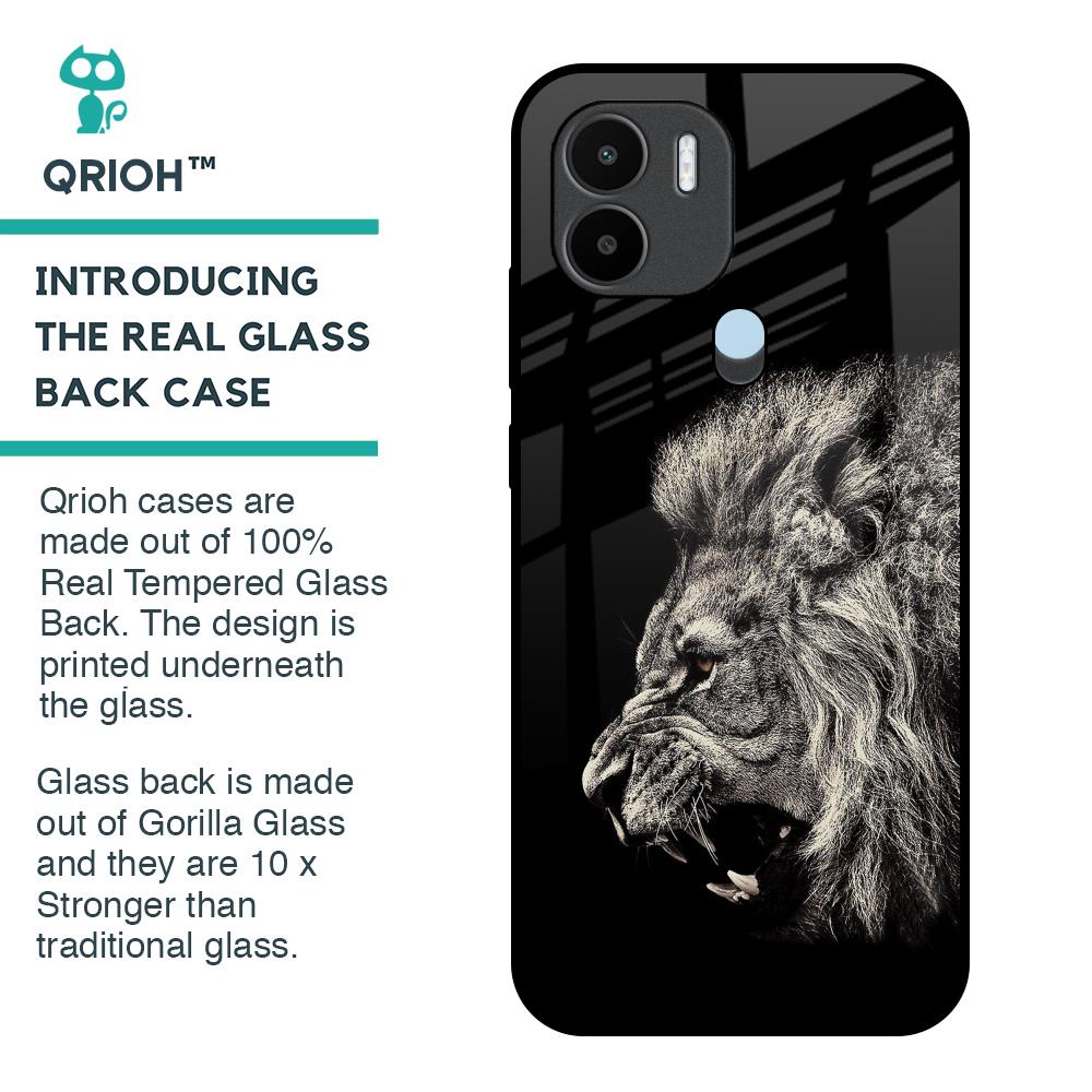 Brave Lion Glass Case for Redmi A1 Plus