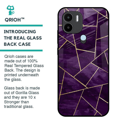 Geometric Purple Glass Case For Redmi A1 Plus