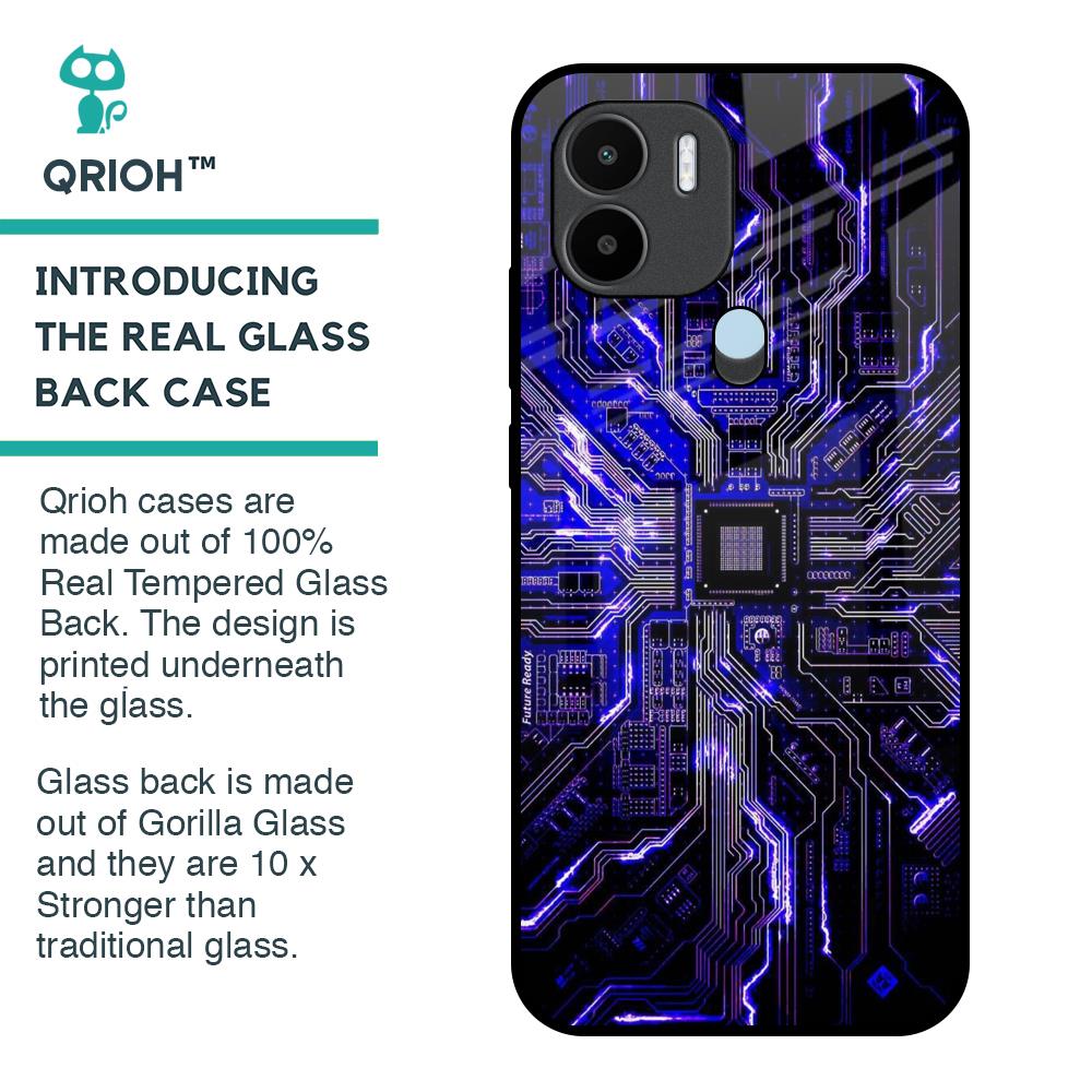 Techno Color Pattern Glass Case For Redmi A1 Plus