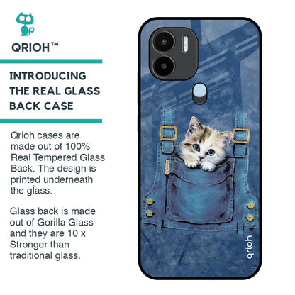 Kitty In Pocket Glass Case For Redmi A1 Plus
