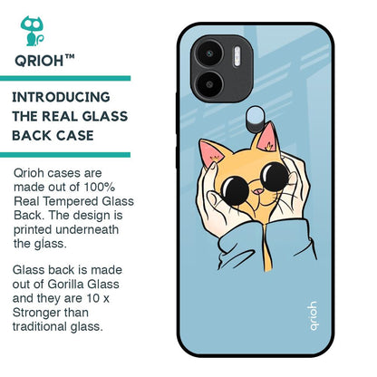 Adorable Cute Kitty Glass Case For Redmi A1 Plus