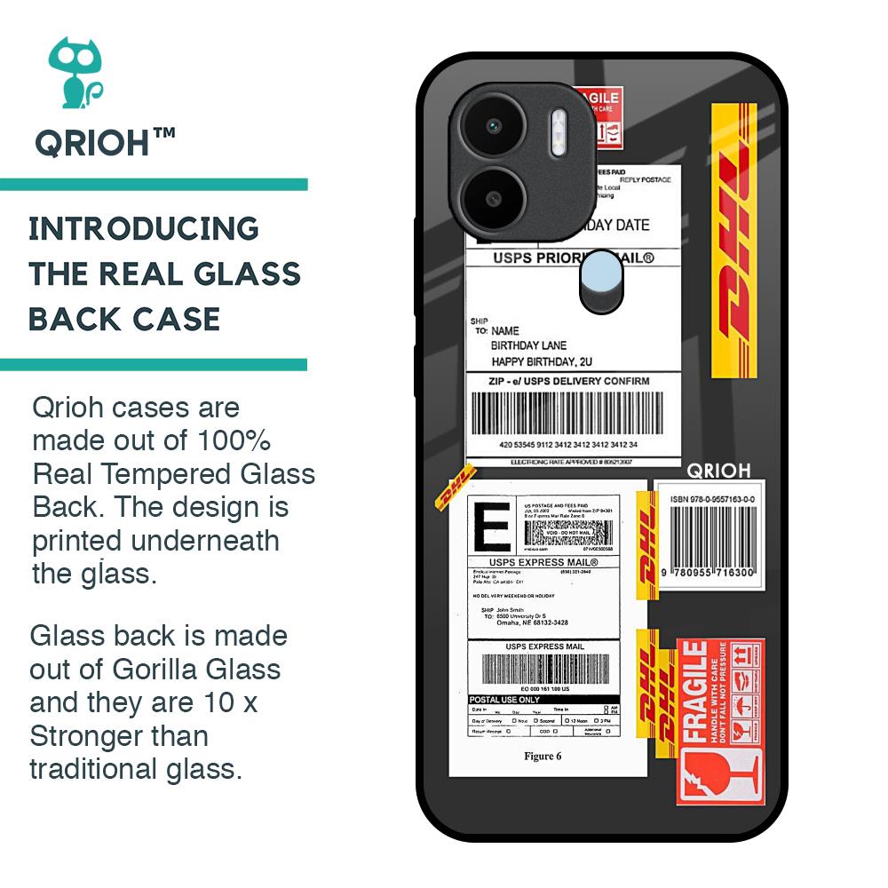 Cool Barcode Label Glass Case For Redmi A1 Plus