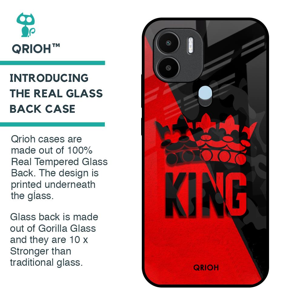 I Am A King Glass Case for Redmi A1 Plus