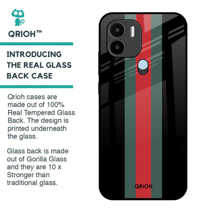 Vertical Stripes Glass Case for Redmi A1 Plus