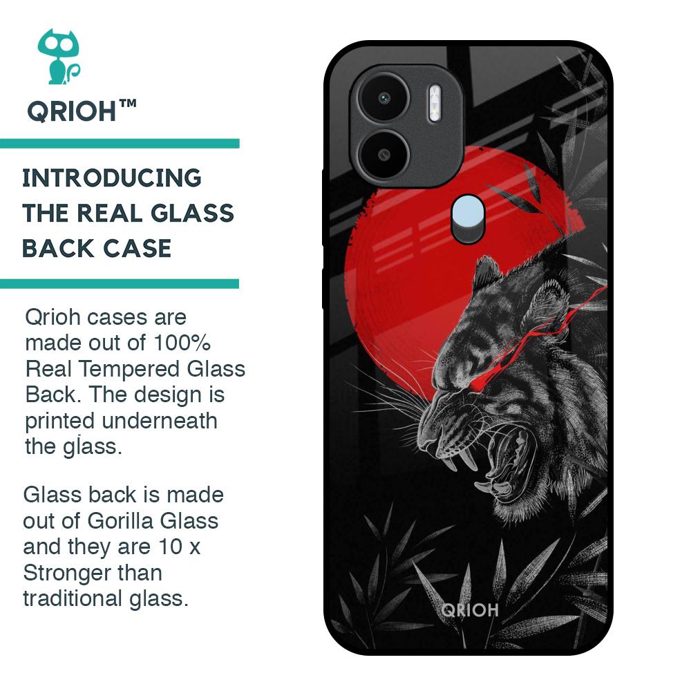 Red Moon Tiger Glass Case for Redmi A1 Plus