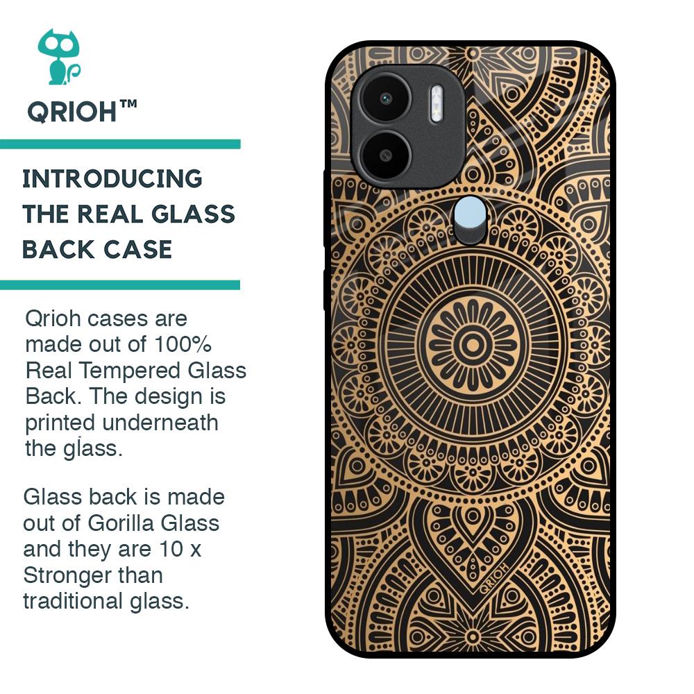 Luxury Mandala Glass Case for Redmi A1 Plus