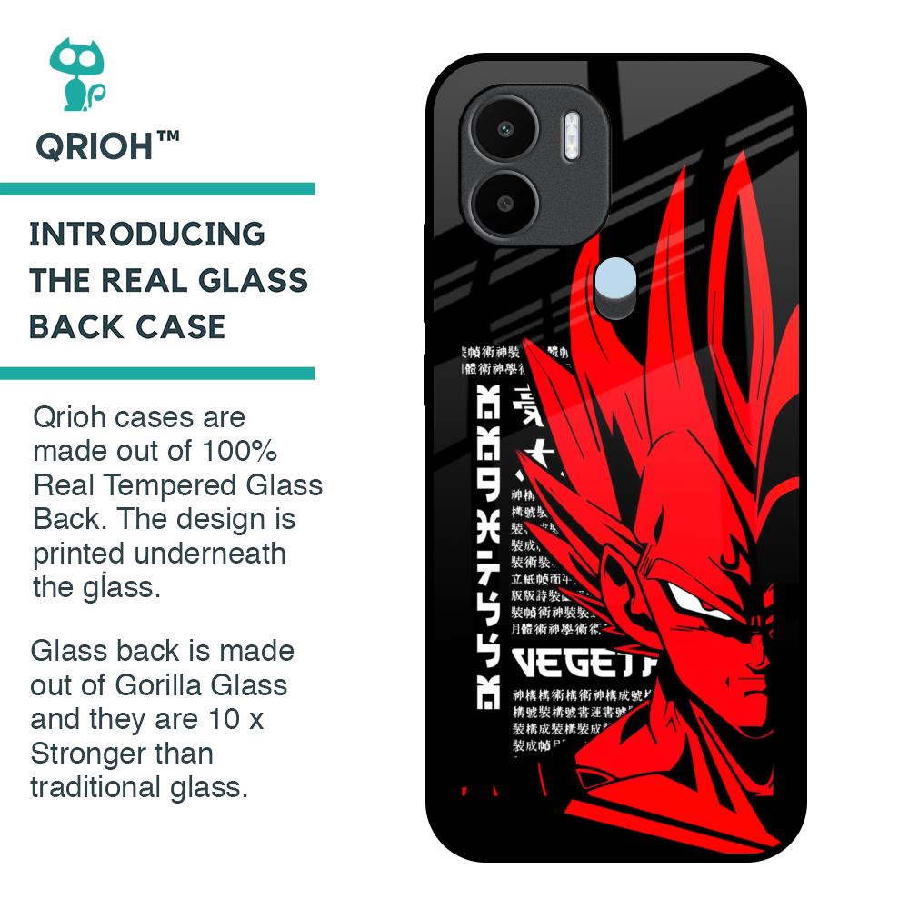 Red Vegeta Glass Case for Redmi A1 Plus