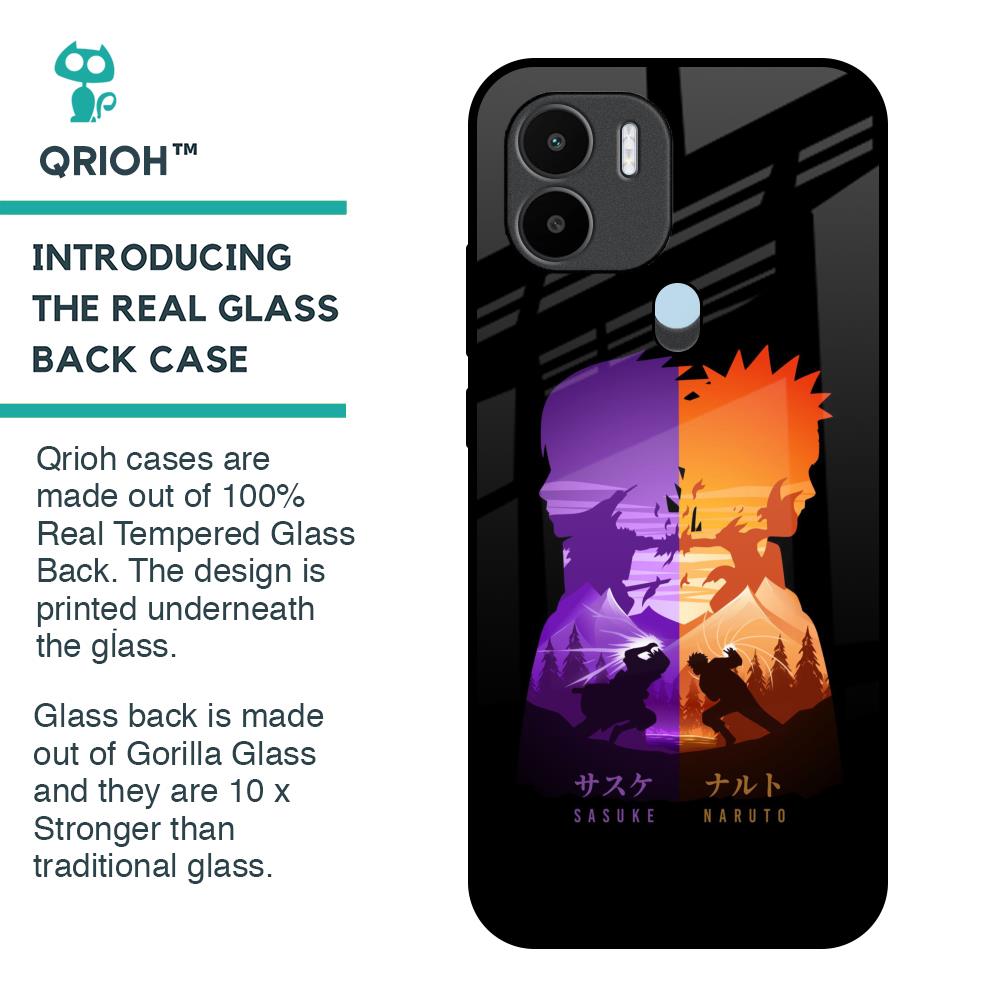Minimalist Anime Glass Case for Redmi A1 Plus