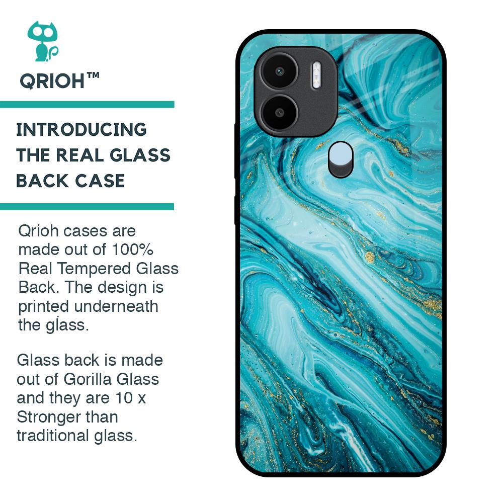 Ocean Marble Glass Case for Redmi A1 Plus