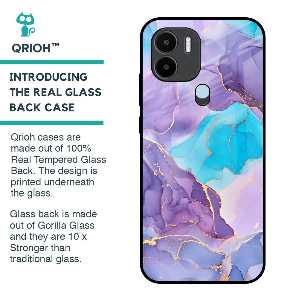 Alcohol ink Marble Glass Case for Redmi A1 Plus
