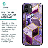 Purple Rhombus Marble Glass Case for Redmi A1 Plus