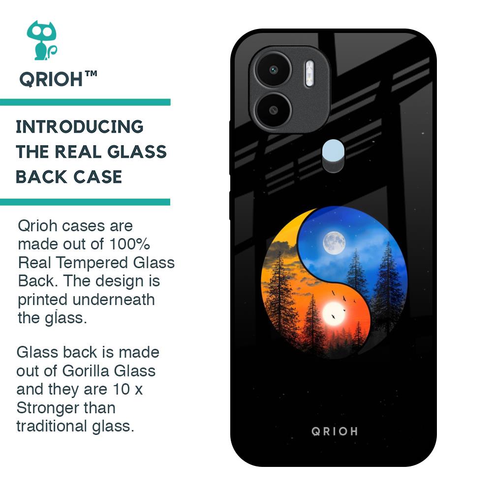 Yin Yang Balance Glass Case for Redmi A1 Plus