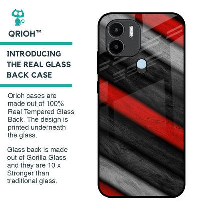 Soft Wooden Texture Glass Case for Redmi A1 Plus