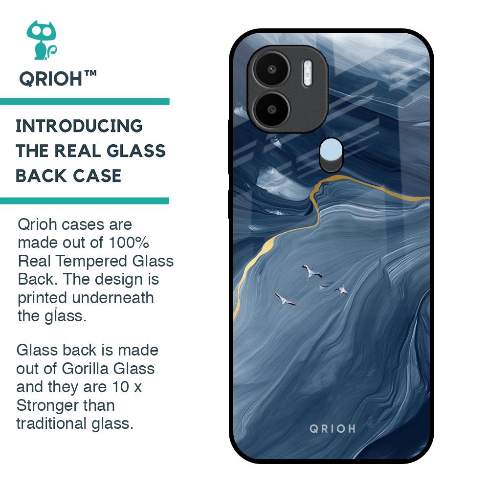 Deep Ocean Marble Glass Case for Redmi A1 Plus