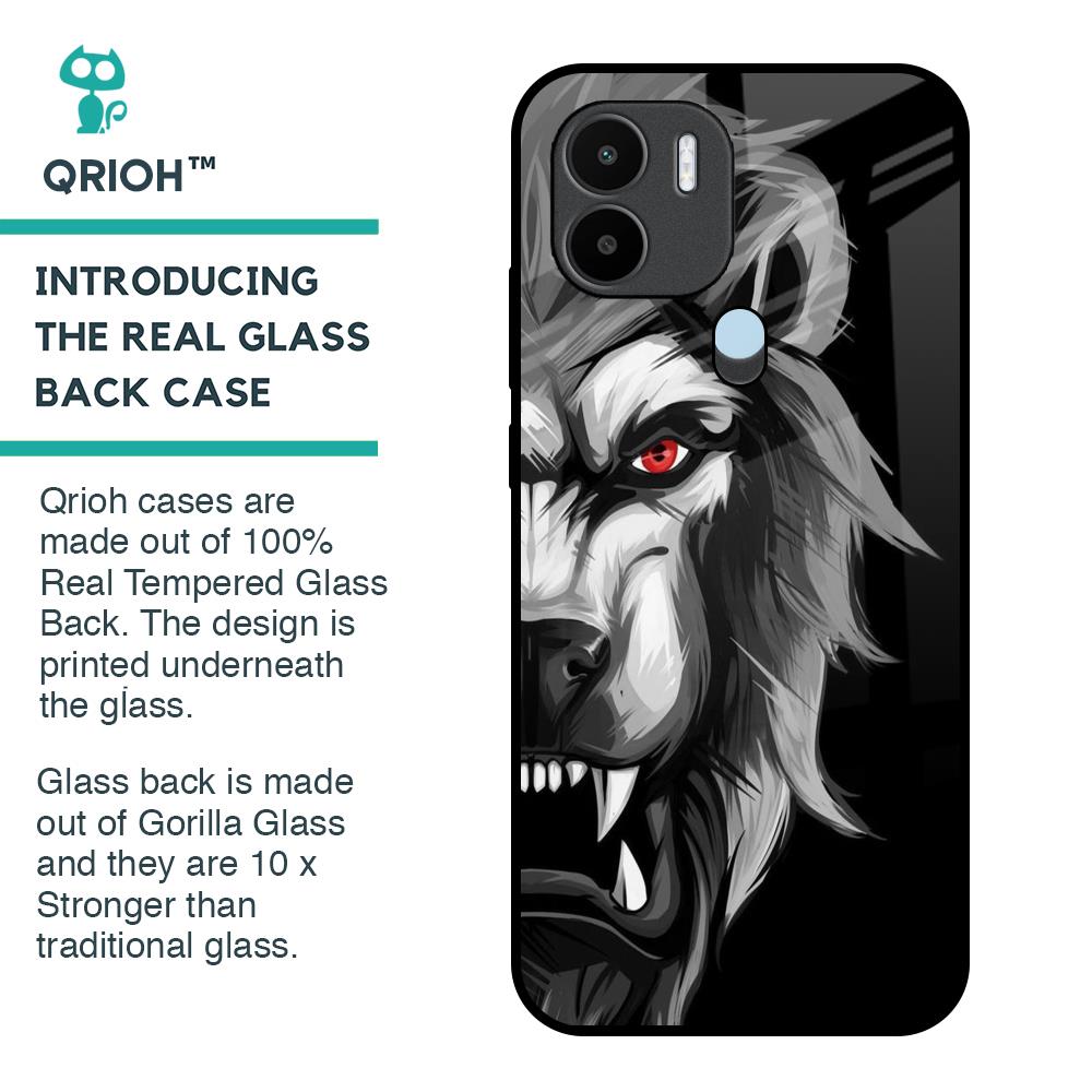Wild Lion Glass Case for Redmi A1 Plus