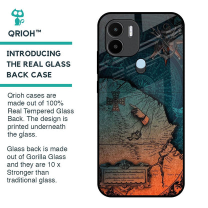 Geographical Map Glass Case for Redmi A1 Plus