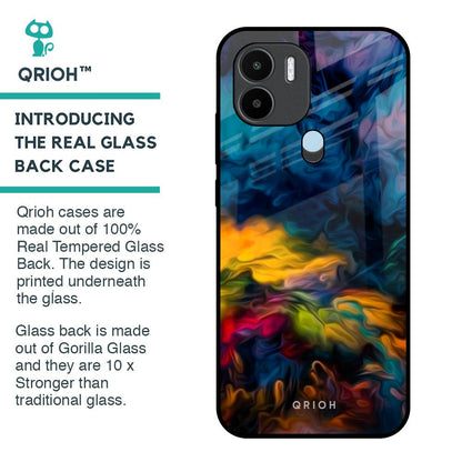 Multicolor Oil Painting Glass Case for Redmi A1 Plus
