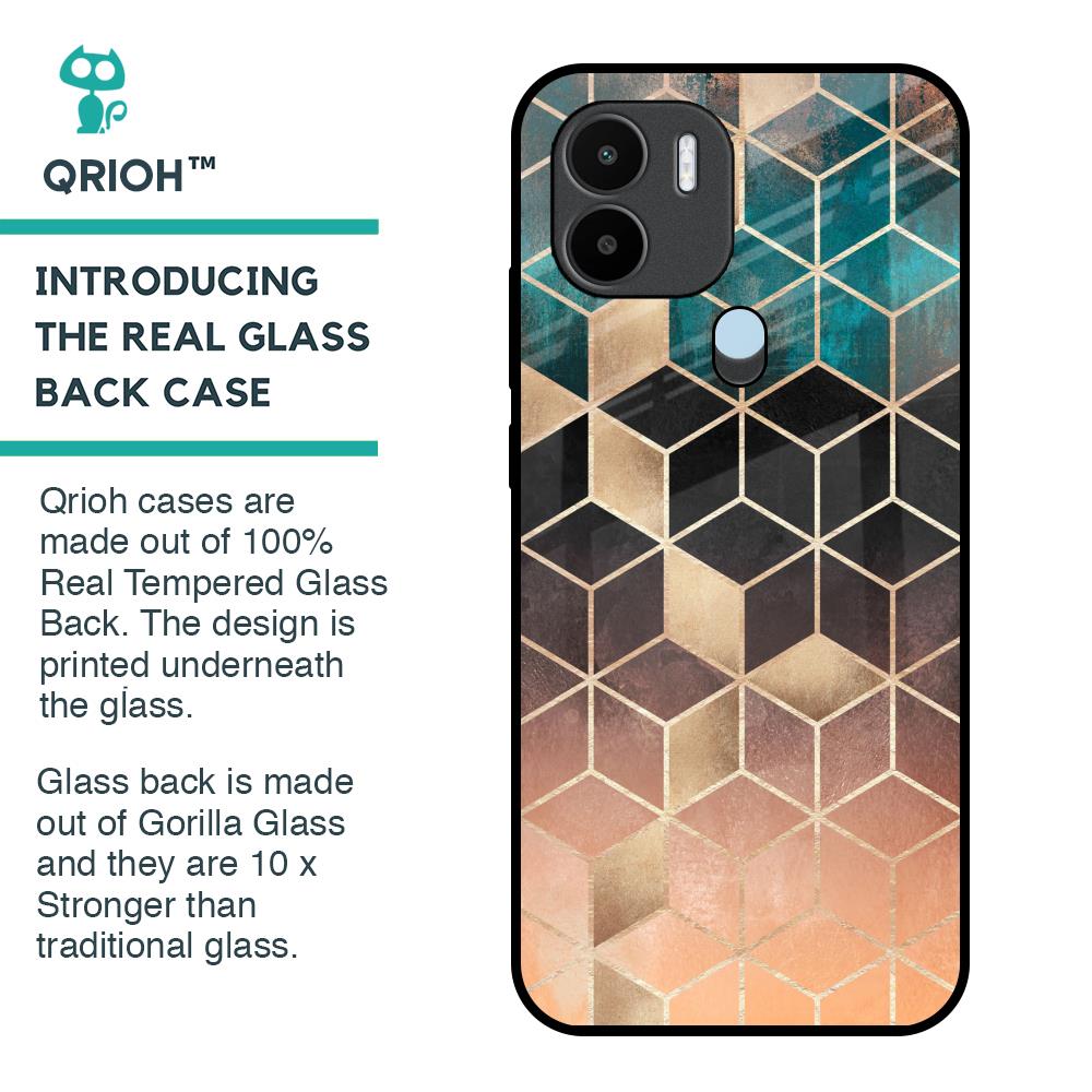 Bronze Texture Glass Case for Redmi A1 Plus