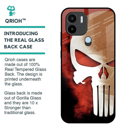 Red Skull Glass Case for Redmi A1 Plus