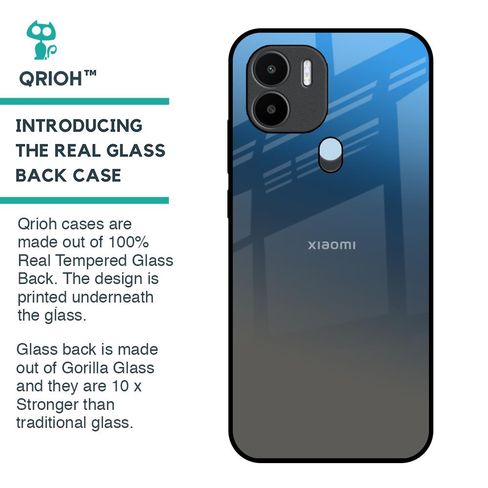 Blue Grey Ombre Glass Case for Redmi A1 Plus