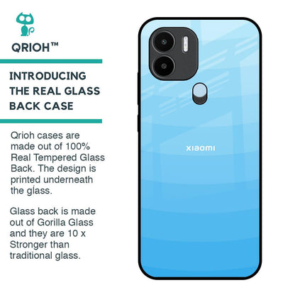 Wavy Blue Pattern Glass Case for Redmi A1 Plus
