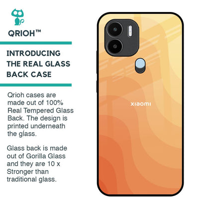 Orange Curve Pattern Glass Case for Redmi A1 Plus