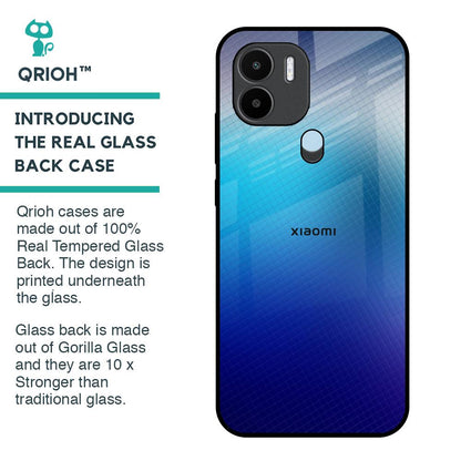 Blue Rhombus Pattern Glass Case for Redmi A1 Plus